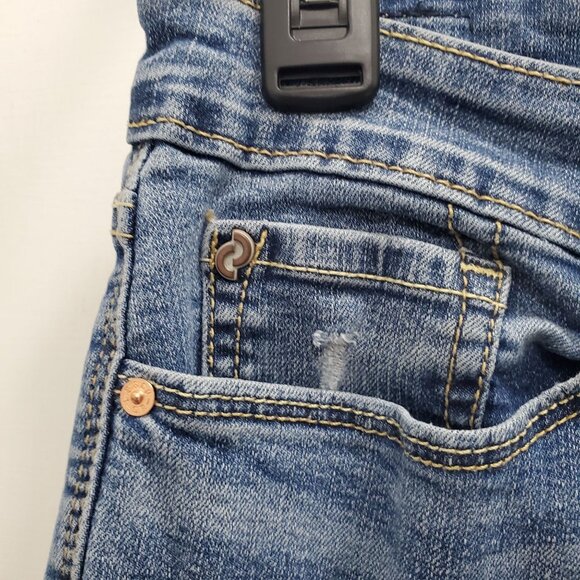 Denizen by Levi's High-Rise Slim Crop Women's Destroyed Fray Hem Denim Capris 27 - Picture 4 of 9